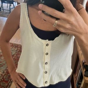 Urban outfitters crop cream tank xs